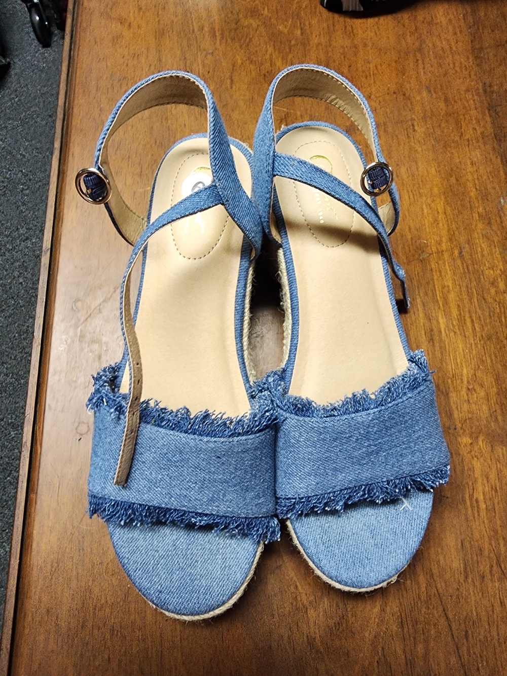 Comfortview Sz 8 Denim Sandals